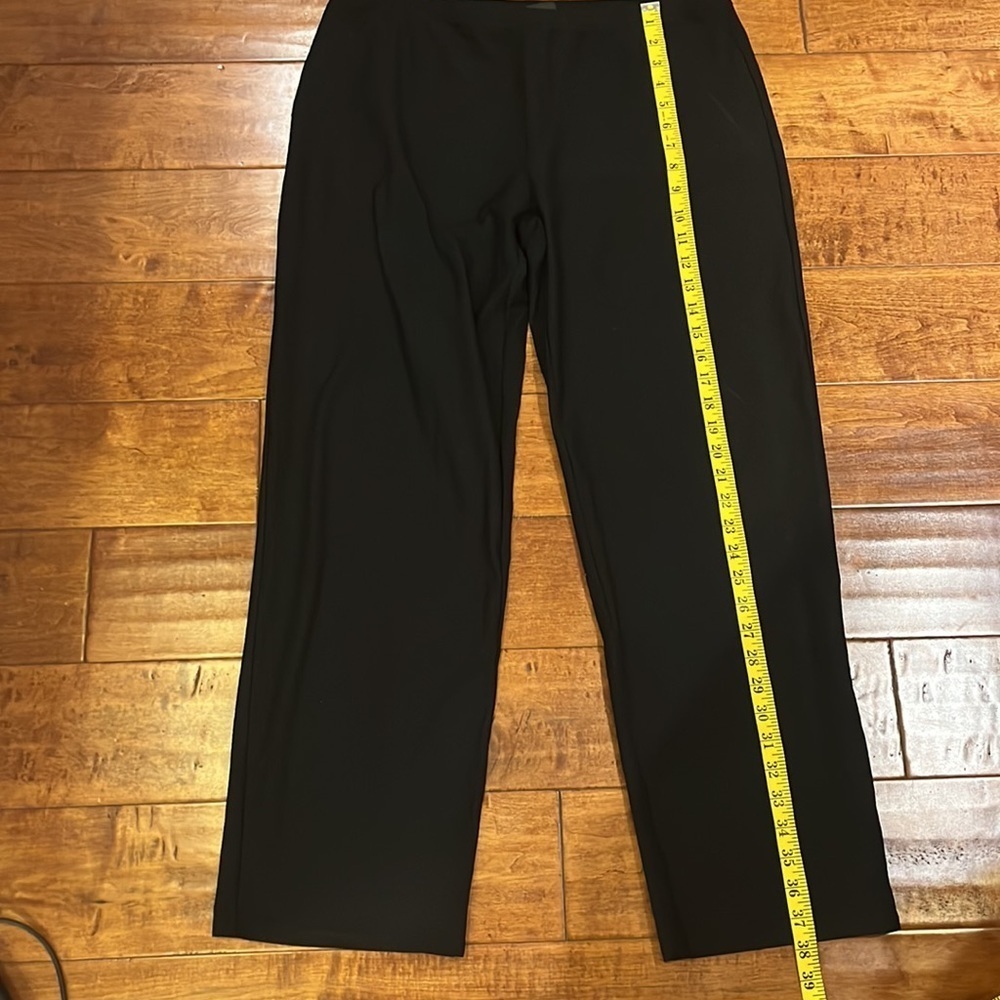 Eileen Fisher Stretch Viscose Crepe Pant Slim Fit Black Size PL - Picture 8 of 14